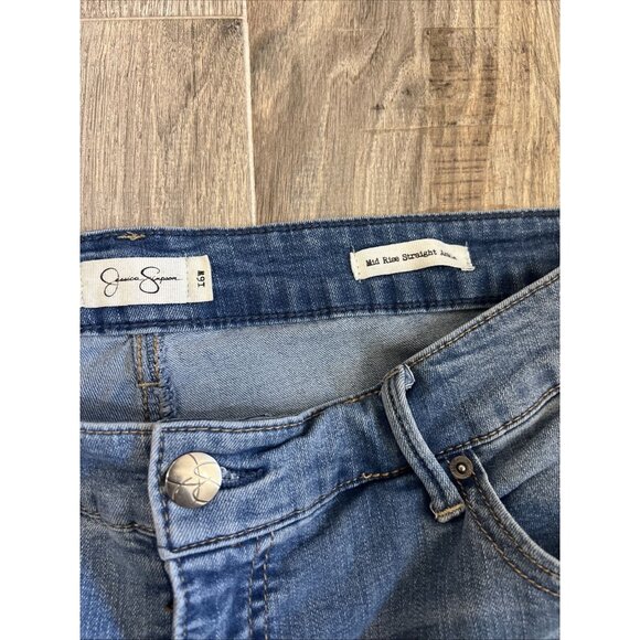 Jessica Simpson Medium Rise Straight Ankle Blue Jeans Women’s Size 16W - Picture 4 of 12